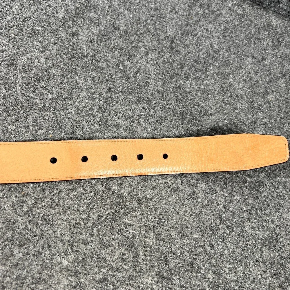 Lejon Black Leather Belt Mens Size 42‎ Oil Tanned Harness Leather Silver Buckle